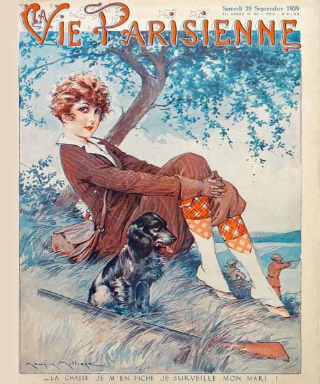 La Vie Parisienne 1929 Je Surveille Mon Mari Maurice Milliere | La Vie Parisienne Erotic Magazine Covers 1910-1939