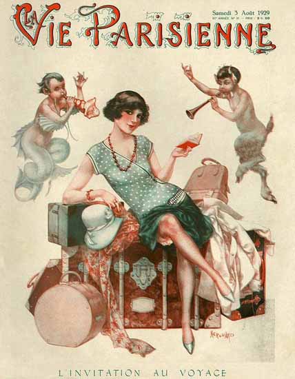 La Vie Parisienne 1929 L Invitation Au Voyage Cheri Herouard | La Vie Parisienne Erotic Magazine Covers 1910-1939
