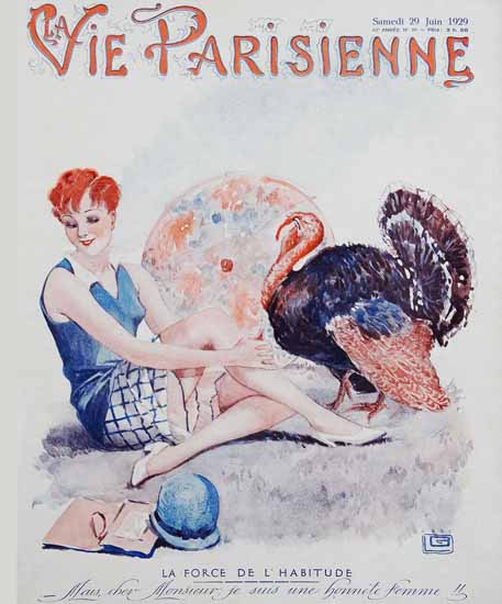 La Vie Parisienne 1929 La Force De L Habitude Georges Leonnec | La Vie Parisienne Erotic Magazine Covers 1910-1939