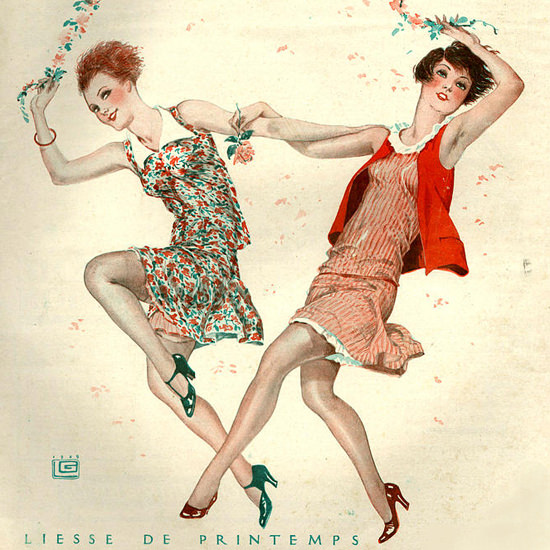 La Vie Parisienne 1929 Liesse De Printemps Georges Leonnec crop | Best of 1920s Ad and Cover Art