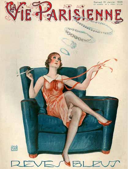 La Vie Parisienne 1929 Reves Bleus Georges Leonnec | La Vie Parisienne Erotic Magazine Covers 1910-1939