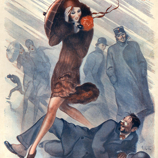 La Vie Parisienne 1929 Storm Un Heureux Mortel Armand Vallee crop | Best of 1920s Ad and Cover Art