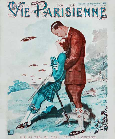 La Vie Parisienne 1929 Sur Les Tires Du Mari Georges Leonnec | La Vie Parisienne Erotic Magazine Covers 1910-1939
