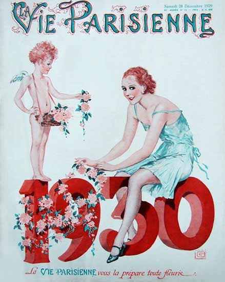 La Vie Parisienne 1929 Toute Fleurie 1930 Georges Leonnec | La Vie Parisienne Erotic Magazine Covers 1910-1939