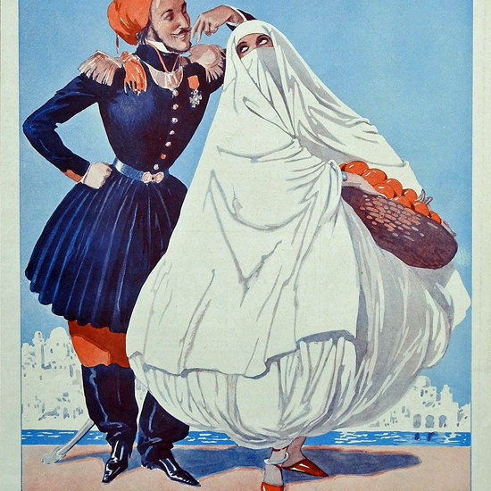 La Vie Parisienne 1930 La Conquete De L Algerie Georges Leonnec crop | Best of Vintage Cover Art 1900-1970