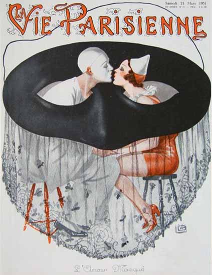 La Vie Parisienne 1931 L Amour Masque Georges Leonnec | La Vie Parisienne Erotic Magazine Covers 1910-1939