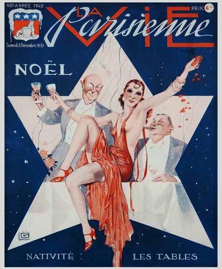 La Vie Parisienne 1931 Nativite Les Tables Georges Leonnec | La Vie Parisienne Erotic Magazine Covers 1910-1939