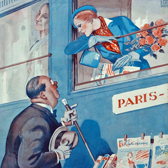 La Vie Parisienne 1932 Meme Sous Les Tunnels Georges Leonnec crop | Best of Vintage Cover Art 1900-1970