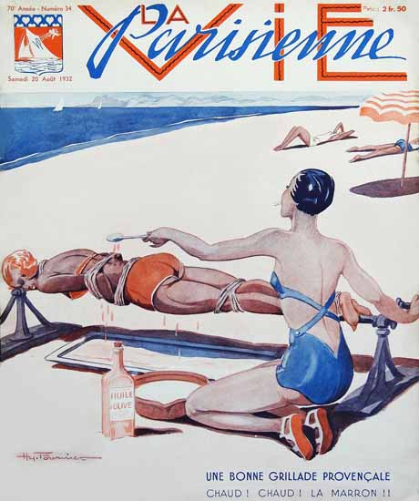 La Vie Parisienne 1932 Une Bonne Grillade Provencale Henry Fournier | La Vie Parisienne Erotic Magazine Covers 1910-1939
