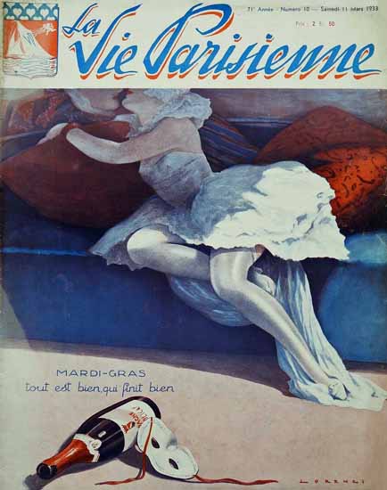 La Vie Parisienne 1933 Mardi-Gras Fabius Lorenzi | La Vie Parisienne Erotic Magazine Covers 1910-1939