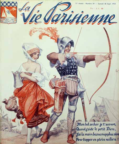 La Vie Parisienne 1933 Mon Bel Archer Cheri Herouard | La Vie Parisienne Erotic Magazine Covers 1910-1939