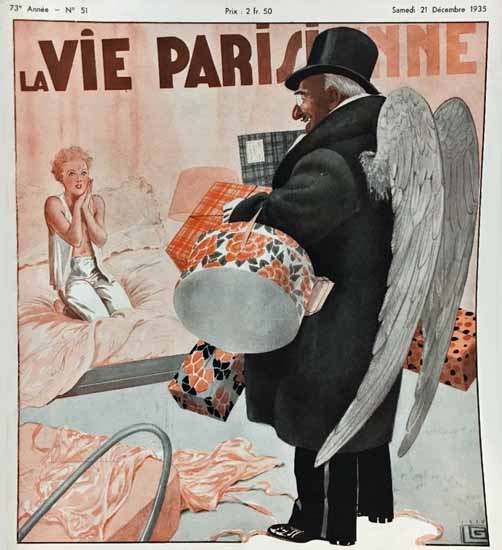La Vie Parisienne 1935 L Angel De Noel Georges Leonnec Sex Appeal | Sex Appeal Vintage Ads and Covers 1891-1970