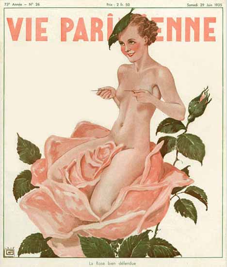 La Vie Parisienne 1935 La Rose Bien Defendue Georges Leonnec | La Vie Parisienne Erotic Magazine Covers 1910-1939