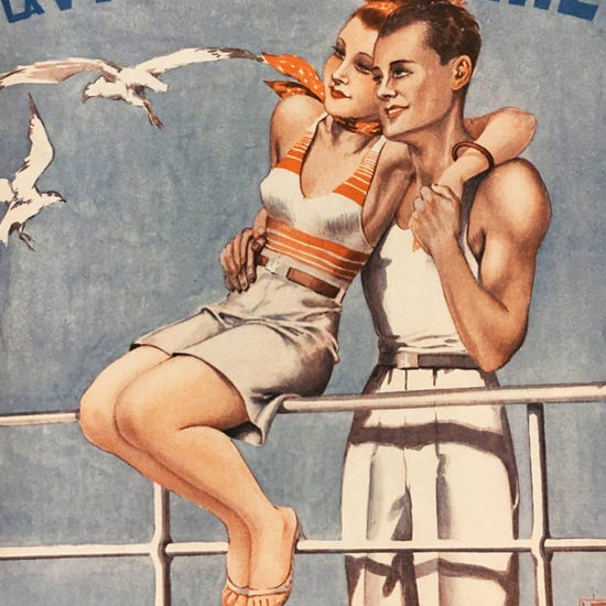 La Vie Parisienne 1936 Douce Croisiere Georges Leonnec crop | Best of Vintage Cover Art 1900-1970