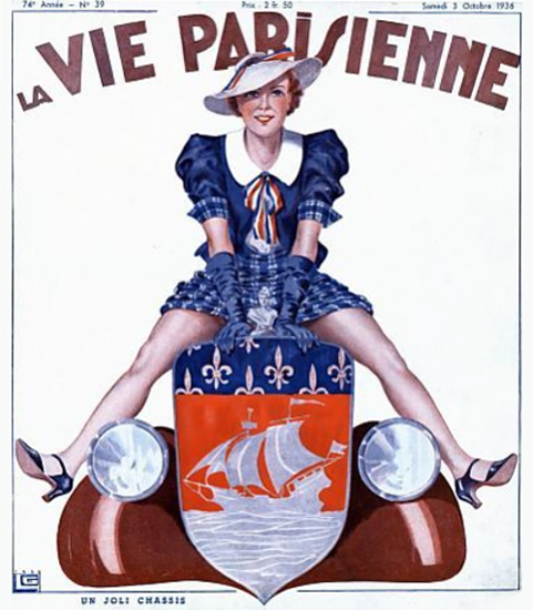 La Vie Parisienne 1936 Un Joli Chassis Georges Leonnec | La Vie Parisienne Erotic Magazine Covers 1910-1939