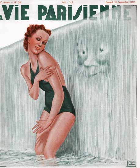 La Vie Parisienne 1937 Ca Chatouille Georges Leonnec | La Vie Parisienne Erotic Magazine Covers 1910-1939