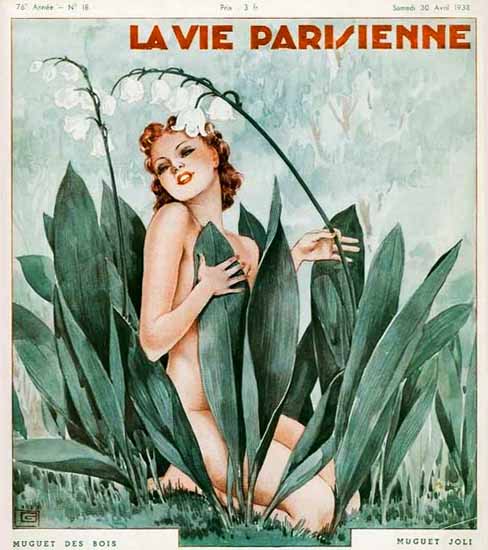 La Vie Parisienne 1938 Muguet Joli Georges Leonnec | La Vie Parisienne Erotic Magazine Covers 1910-1939