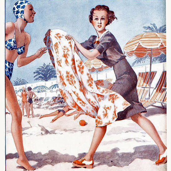 La Vie Parisienne 1939 Juillet 29 Georges Leonnec crop | Best of Vintage Cover Art 1900-1970