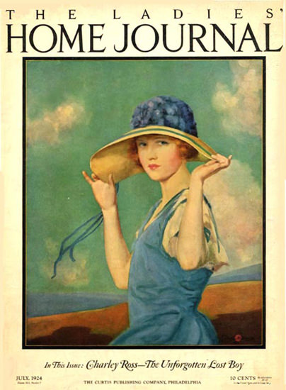 Ladies Home Journal Copyright 1924 Unforgotten Lost Boy | Vintage Ad and Cover Art 1891-1970