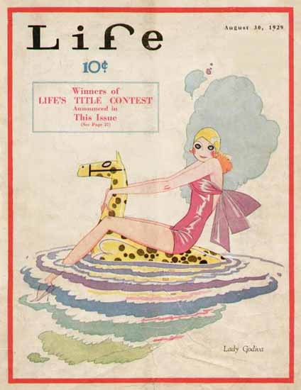 Lady Godiva Life Humor Magazine 1929-08-30 Copyright | LIFE 1891-1936 Lady Godiva Life Humor Magazine 1929-08-30 Copyright | Life Magazine Graphic Art Covers 1891-1936