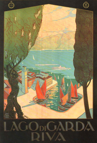 Lago Di Garda Riva Lake Garda Italy Italia | Vintage Travel Posters 1891-1970