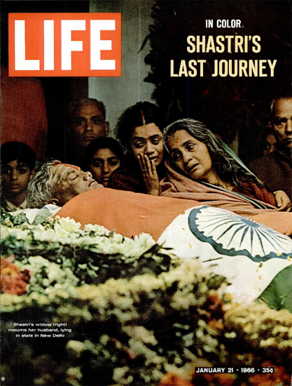 Lal Bahadur Shastri Burial New Delhi 21 Jan 1966 Copyright Life Magazine | Life Magazine Color Photo Covers 1937-1970