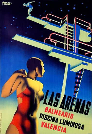 Las Arenas Balneario Valencia Diving Platform | Sex Appeal Vintage Ads and Covers 1891-1970