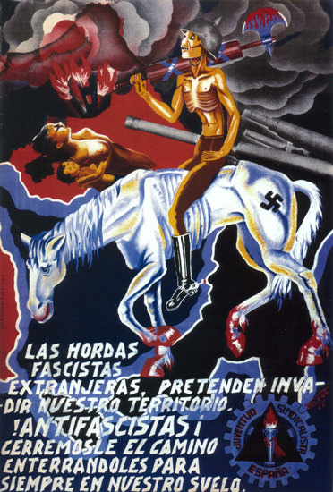 Las Hordas Fascistas Spain Espana | Vintage War Propaganda Posters 1891-1970