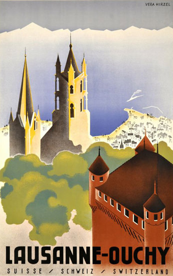 Lausanne Ouchy Suisse Switzerland 1930s | Vintage Travel Posters 1891-1970