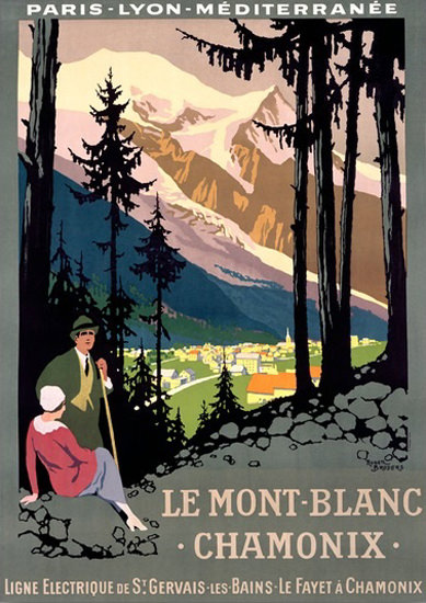 Le Mont-Blanc Chamonix Ligne Electrique Broders | Vintage Travel Posters 1891-1970
