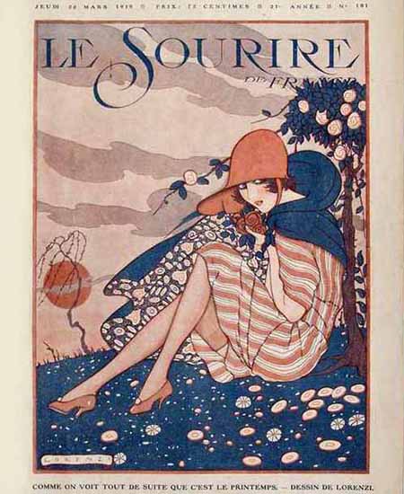Le Sourire 1919 Printemps Fabius Lorenzi | Sex Appeal Vintage Ads and Covers 1891-1970