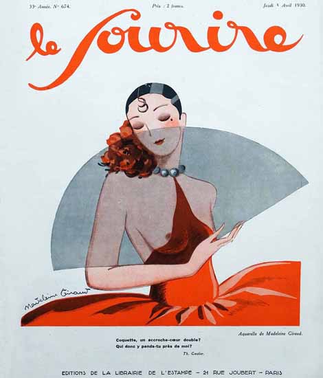 Le Sourire 1930 Coquette Madelaine Giraud | Sex Appeal Vintage Ads and Covers 1891-1970