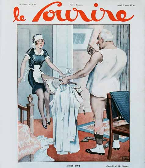 Le Sourire 1930 Moins Cinq Georges Leonnec | Sex Appeal Vintage Ads and Covers 1891-1970