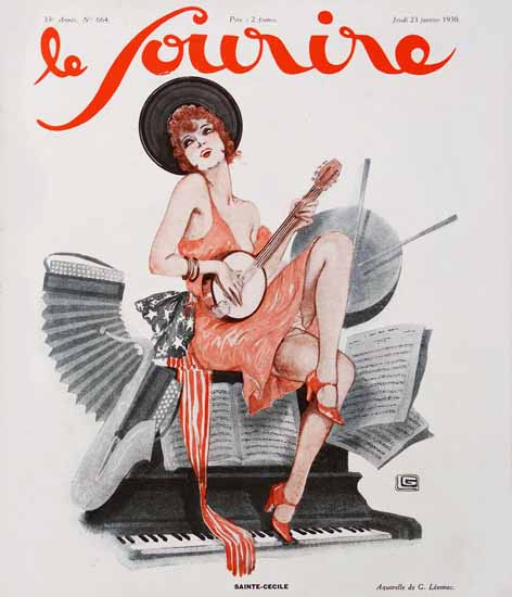 Le Sourire 1930 Sainte-Cecile Georges Leonnec | Sex Appeal Vintage Ads and Covers 1891-1970