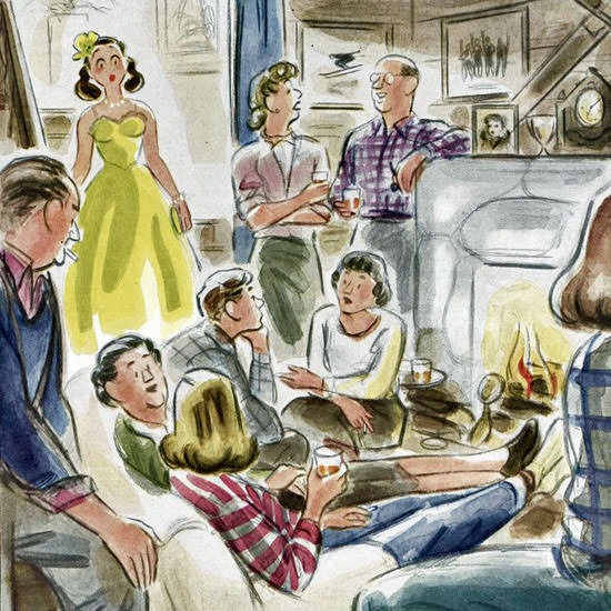 Leonard Dove The New Yorker 1950_01_07 Copyright crop | Best of Vintage Cover Art 1900-1970