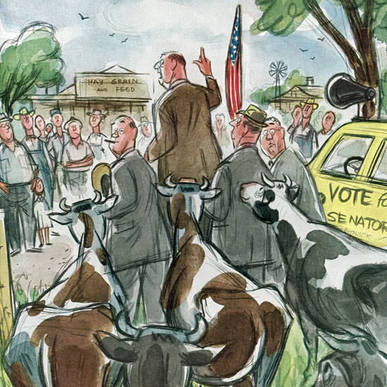Leonard Dove The New Yorker 1952_08_23 Copyright crop | Best of Vintage Cover Art 1900-1970