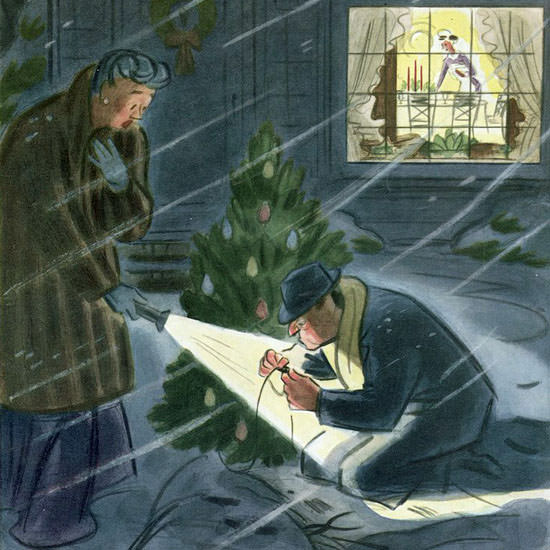 Leonard Dove The New Yorker 1954_12_18 Copyright crop | Best of Vintage Cover Art 1900-1970