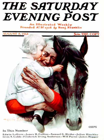 Leslie Thrasher Artist Saturday Evening Post 1914_08_08 | The Saturday Evening Post Graphic Art Covers 1892-1930