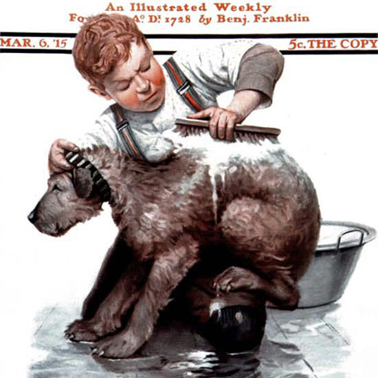 Leslie Thrasher Saturday Evening Post 1915_03_06 Copyright crop | Best of Vintage Cover Art 1900-1970