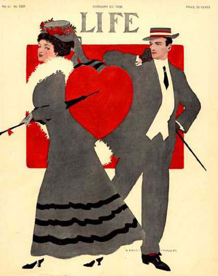 Life Magazine Copyright 1908 Heart Love And Couple | Sex Appeal Vintage Ads and Covers 1891-1970