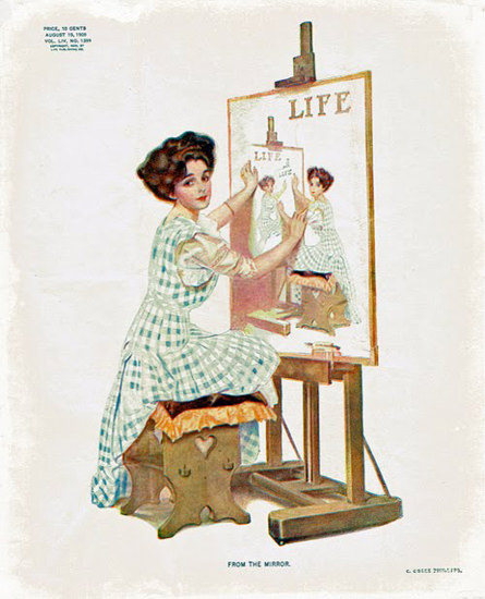 Life Magazine Copyright 1909 From The Mirror | Vintage Ad and Cover Art 1891-1970