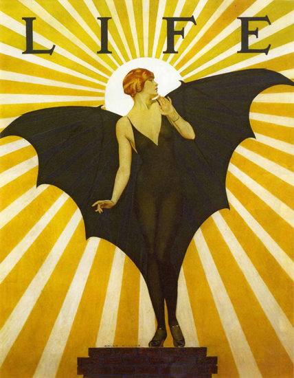 Life Magazine Copyright 1927 Cole Phillips Flapper Bat Girl | Sex Appeal Vintage Ads and Covers 1891-1970