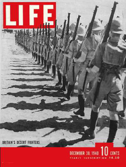 Life Magazine Copyright 1940 British Egypt Desert Fighters | Vintage Ad and Cover Art 1891-1970