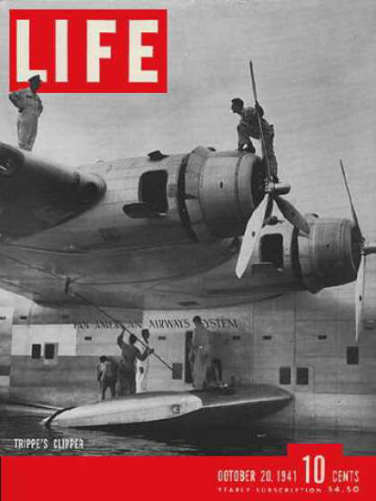 Life Magazine Copyright 1941 Pan American Airways Clipper | Vintage Ad and Cover Art 1891-1970