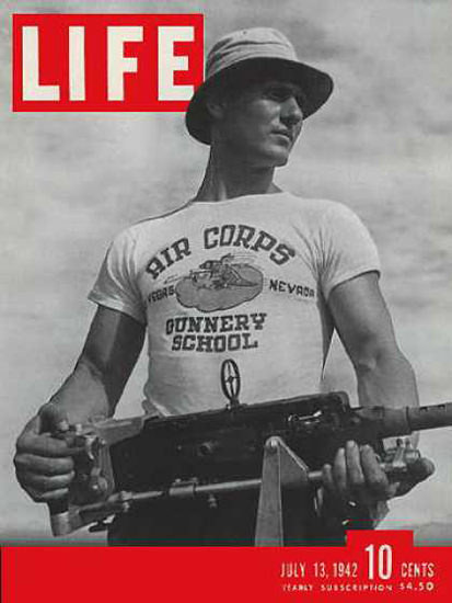 Life Magazine Copyright 1942 Air Corps Gunnery School | Vintage Ad and Cover Art 1891-1970
