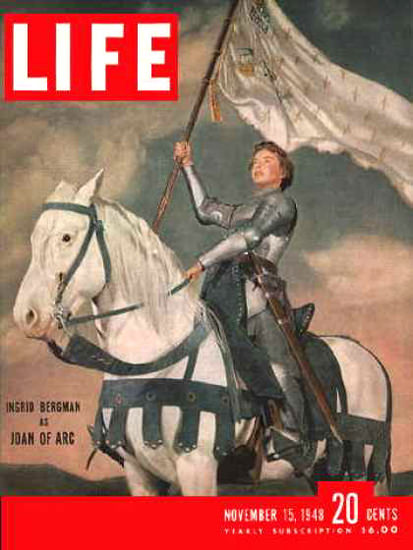 Life Magazine Copyright 1948 Ingrid Bergman Joan Of Arc | Vintage Ad and Cover Art 1891-1970