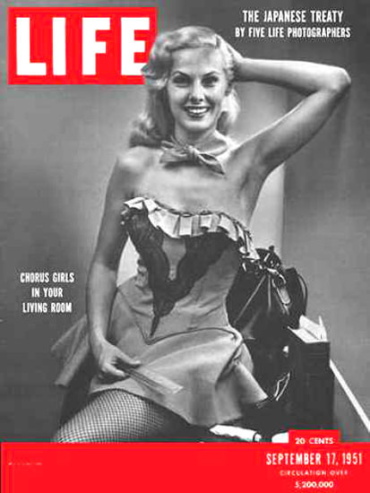 Life Magazine Copyright 1951 Chorus Girl In Living Room | Sex Appeal Vintage Ads and Covers 1891-1970