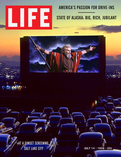 Life Magazine Copyright 1958 Drive In Screening Salt Lake | Vintage Ad and Cover Art 1891-1970
