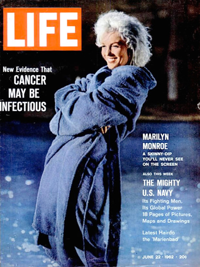 Life Magazine Copyright 1962 Marilyn Monroe Skinny-Dip | Sex Appeal Vintage Ads and Covers 1891-1970