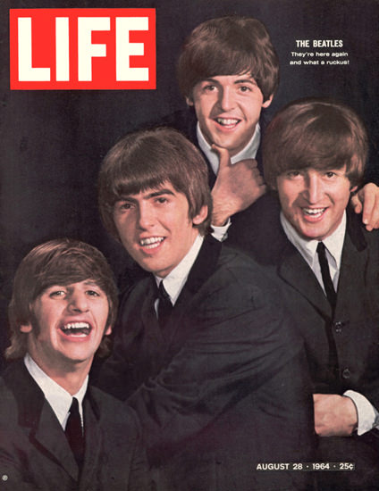 Life Magazine Copyright 1964 The Beatles Here Again | Vintage Ad and Cover Art 1891-1970